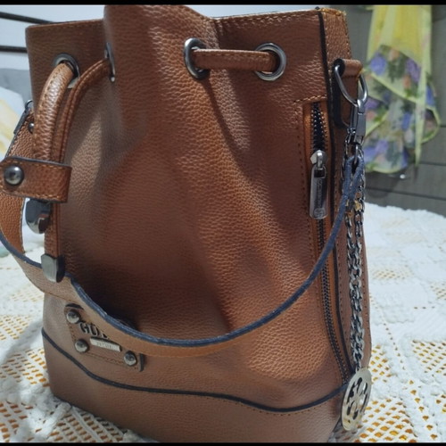 Guess Bucket Bag Shoulder Tan New