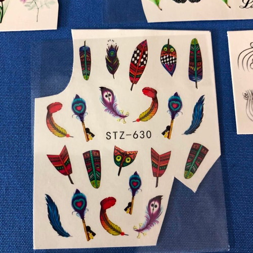 Water Nail Stickers set of 5 used, full nail
