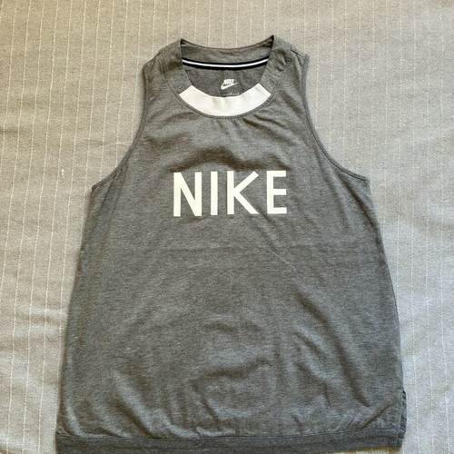 Nike Sportswear Heather Gray Graphic Tank Top, Size M