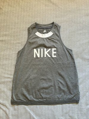 Nike Sportswear Heather Gray Graphic Tank Top, Size M