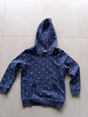George hooded sweatshirt 5-6 years like new, dark blue with white polka dots