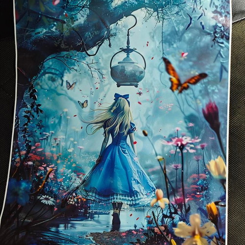 Canvas print Alice in Wonderland 30x40 like new