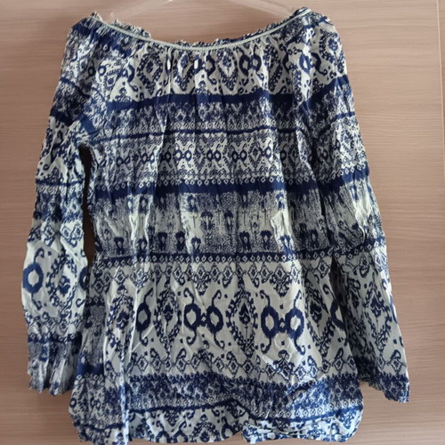 Women's blouse used, blue and turquoise, sizes L and XL