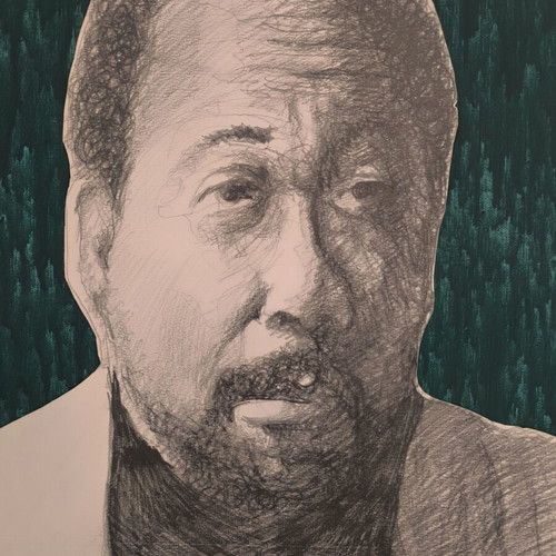Muddy Waters Mixed Media Artwork Like New, Pencil and Acrylic on Canvas