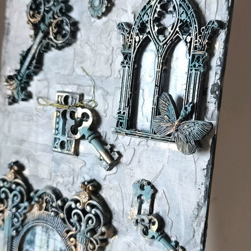 The Composer's Locked Secret mixed media panel made to order