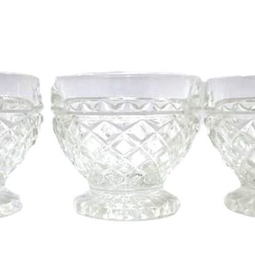 Pressed Glass Vintage Set of 3 Footed Cups like new