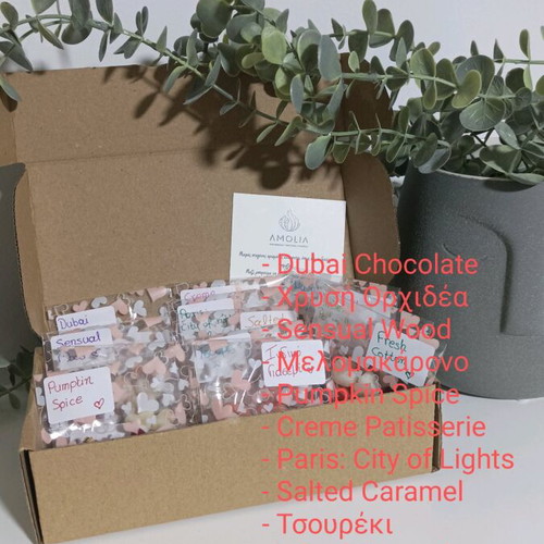 Gift box with 15 wax melts scents from plant-based wax new