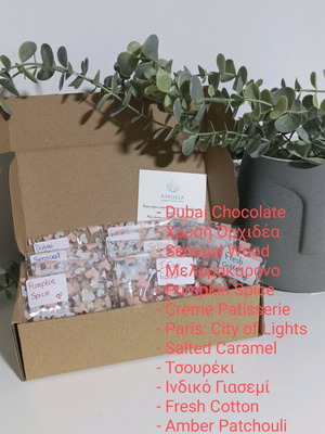 Gift box with 15 wax melts scents from plant-based wax new