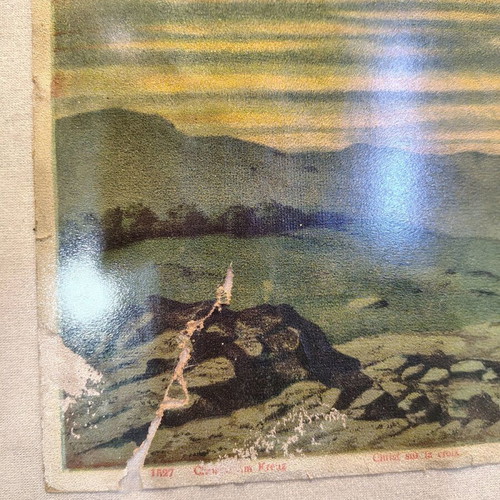 Chromolithograph of Crucifixion 19th Century Refurbished, German Origin