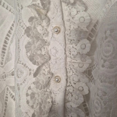 A-Style white dress new, vintage style with pearl buttons