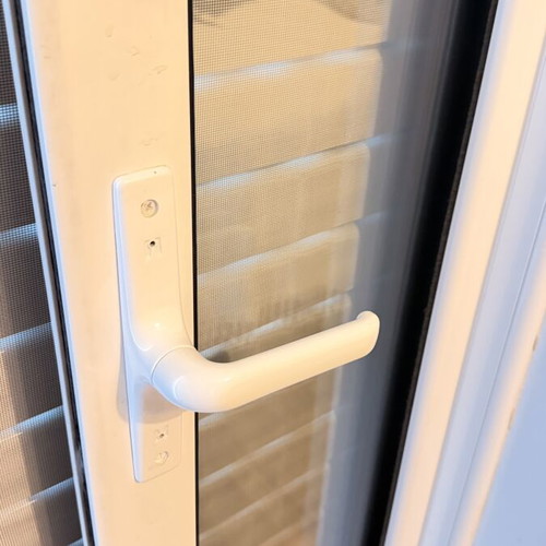 Europa 100 balcony door like new with double glazing, shutters, and accessories