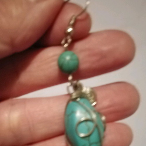 Handmade turquoise dangle earrings like new