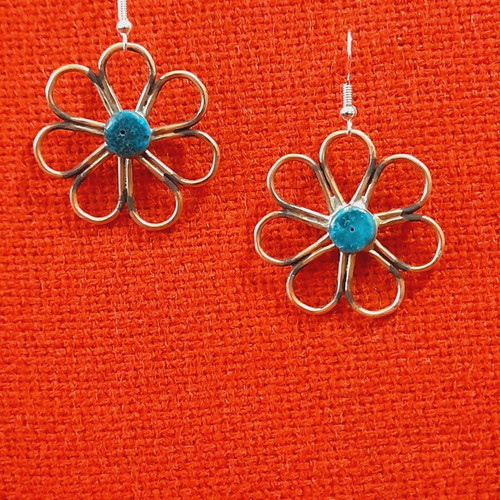 Handmade earrings copper silver 925 semi-precious stone new