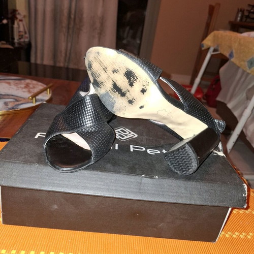 Fratelli Petridi women's leather sandals like new, black, size 37