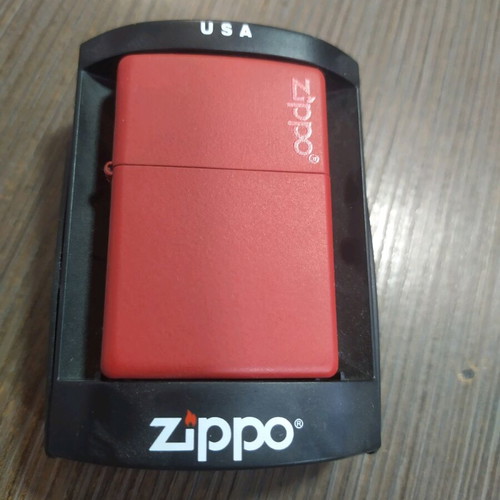 Zippo red lighter new with case and gift stones