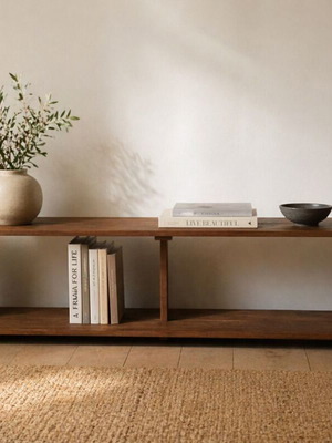 Ξύλινη κονσόλα Zara Home δύο επιπέδων καινούργια, μήκος 200 εκ.