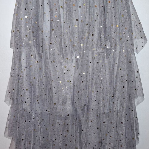 Grey tutu skirt Medium like new with gold details