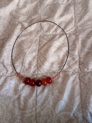 Κολιέ από κορνεόλιο σαν καινούργιο, καφέ