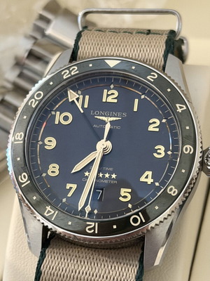 Longines ZULU GMT ρολόι σαν καινούργιο, μαύρο και πράσινο