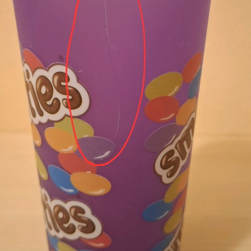 Smarties plastic cup used, collectible 90s