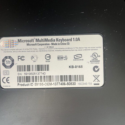 Microsoft vintage keyboards MultiMedia 1.0A and Basic 1.0A used, set of 2