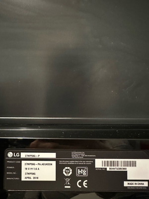 LG 27MP59G-P Gaming Monitor 27" like new, IPS FHD 1920x1080, 5ms