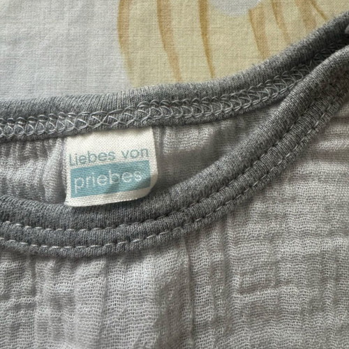 Liebes Von Priebes Unisex Set with Short Sleeve Shirt and Elastic Waist Pants, New, Grey, Size 110/116