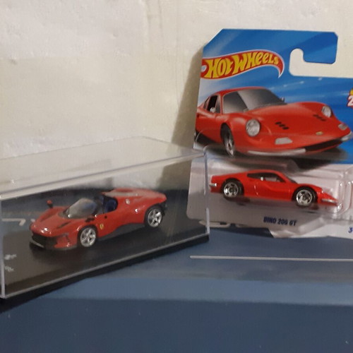 Ferrari model cars 1/64 scale new pack with Daytona SP3 2021 and Dino 206 GT 1967