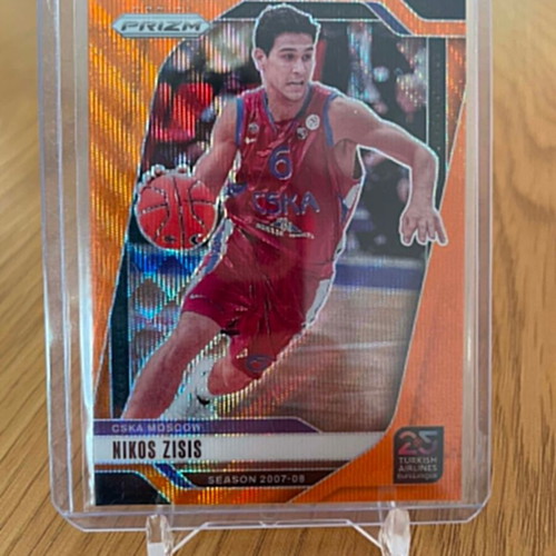 Nikos Zisis Panini Prizm EuroLeague Basketball Card 2024-25 Orange Wave Prizm