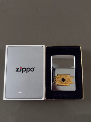 Zippo Sedona 656 new, High Polish Chrome with Native American emblem
