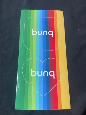 bunq αυτοκόλλητα με ουράνιο τόξο σε τετράγωνο και σχήμα καρδιάς, σετ 2