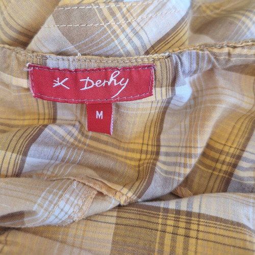 Derhy vintage dress with embroidery new, size M, brown and yellow