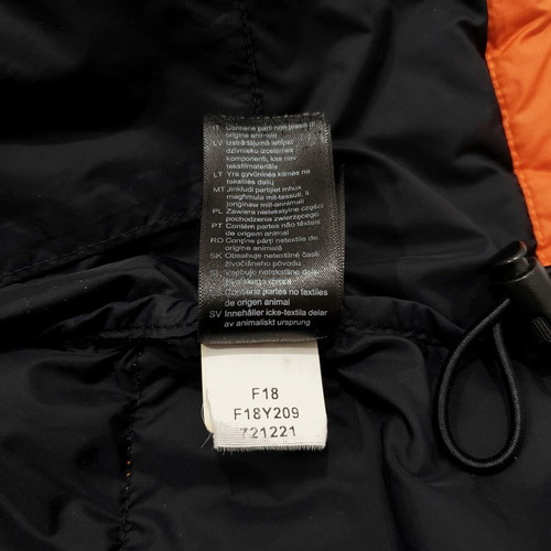 The North Face Nuptse 1996 Down Puffer jacket, men's XS-S, black and orange