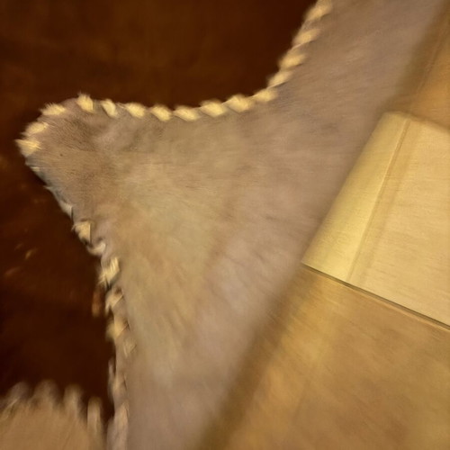 Rug used, genuine leather, 2.20 x 2.00 m