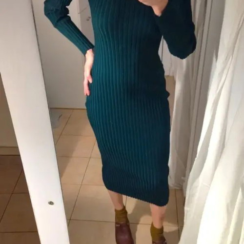 Fitted rib midi dress cypress like new