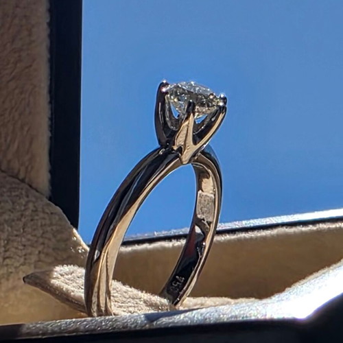 Solitaire ring white gold K18 new with 0.60cts diamond