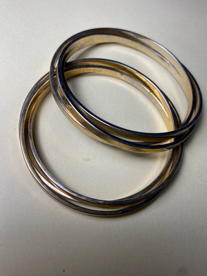 Set of 2 Trivera bracelets used with patina