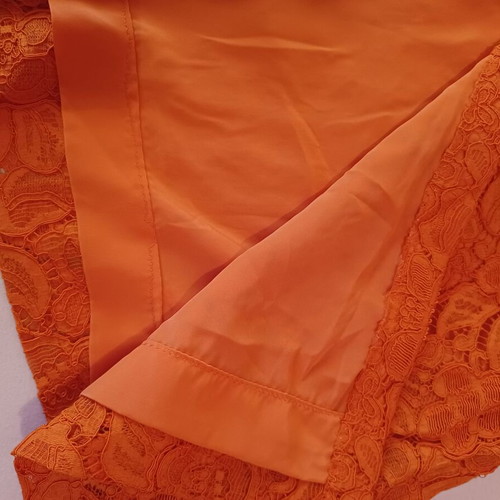 Evening formal dress new, orange guipure lace