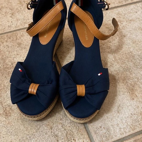 Tommy Hilfiger women's summer wedge sandals, blue, size 35