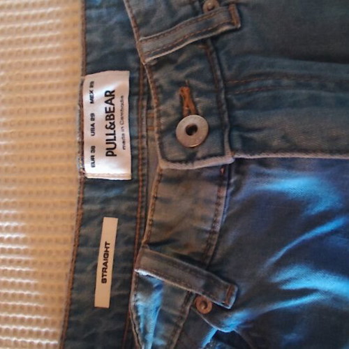 Pull & Bear men's denim shorts straight fit light blue like new