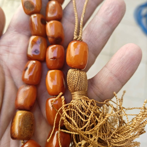Royal amber worry beads new, handmade with aged appearance