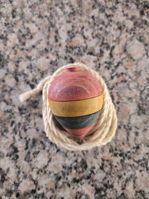 Vintage wooden spinning top, handmade