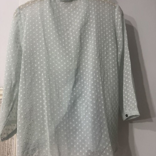 Sisley sheer polka dot blouse, pale green, XS
