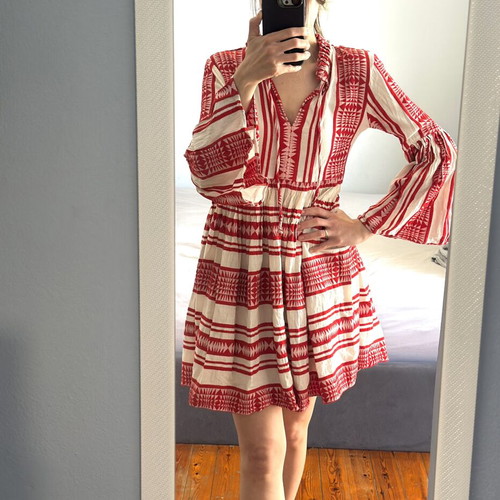 Pearl & Caviar Kaftan Dress Small New, Red Boho Resort Style