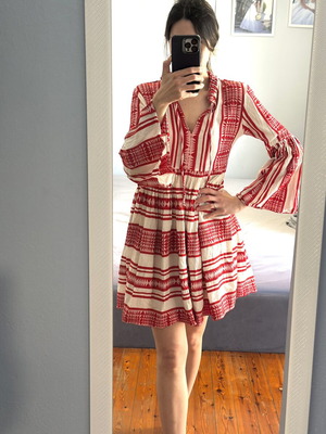 Pearl & Caviar Kaftan Dress Small New, Red Boho Resort Style