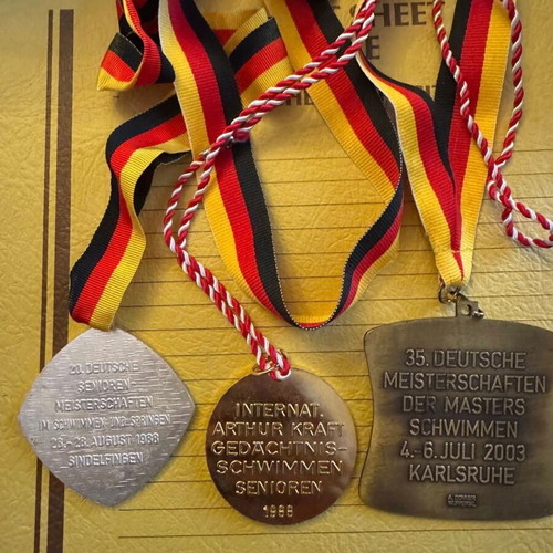 Lot of 3 German swimming medals like new