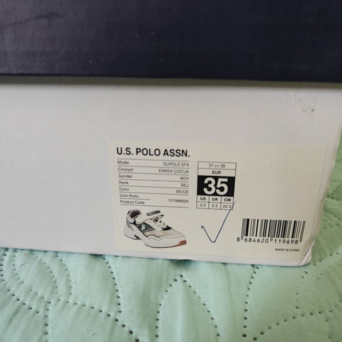 U.S. Polo Assn. Supole 5FX sneakers size 35 new, multicolor green