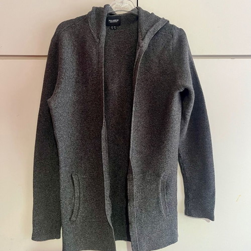 Pull&Bear knitted men's cardigan gray with hood like new, size M