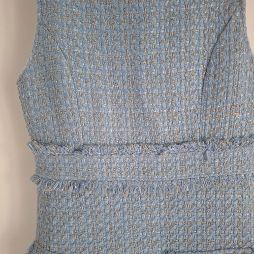 Tweed womens dress like new, light blue with gold details