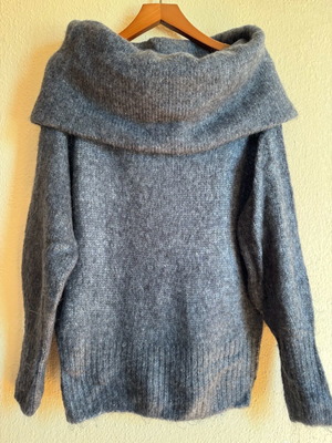 H&M off-shoulder sweater new, gray, size S